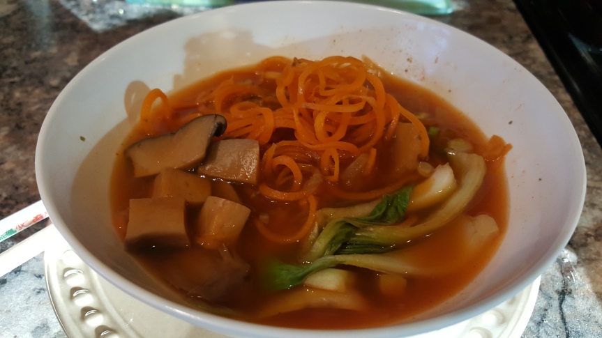 Kimchi and Veggie Soup with Carrot Zoodles